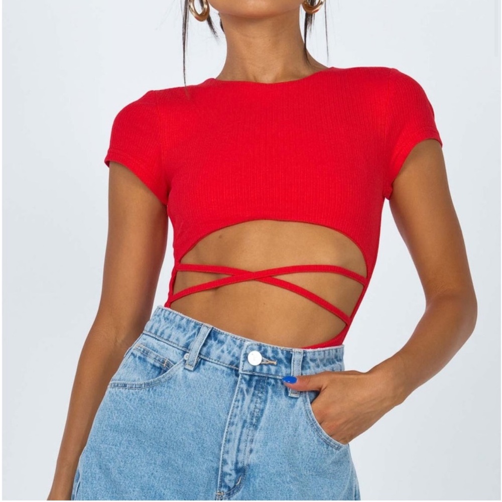 Princess Polly Bodysuit Ribbed Cut Out